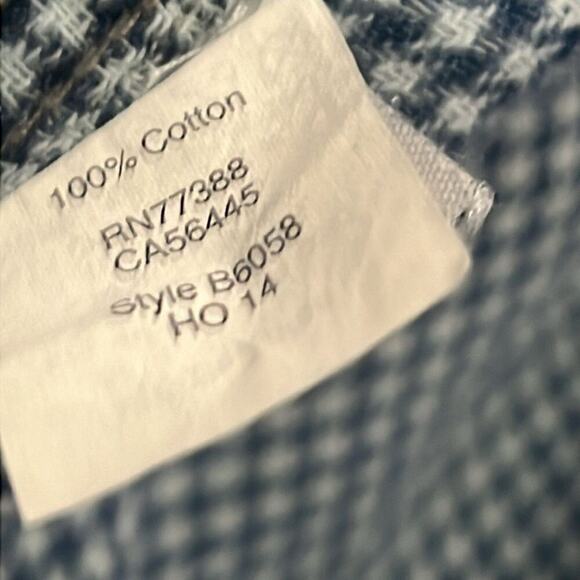 NADEWELL CHAMBRAY POPOVER CHECK LINED SHIRTDRESS SIZE M - Picture 7 of 8